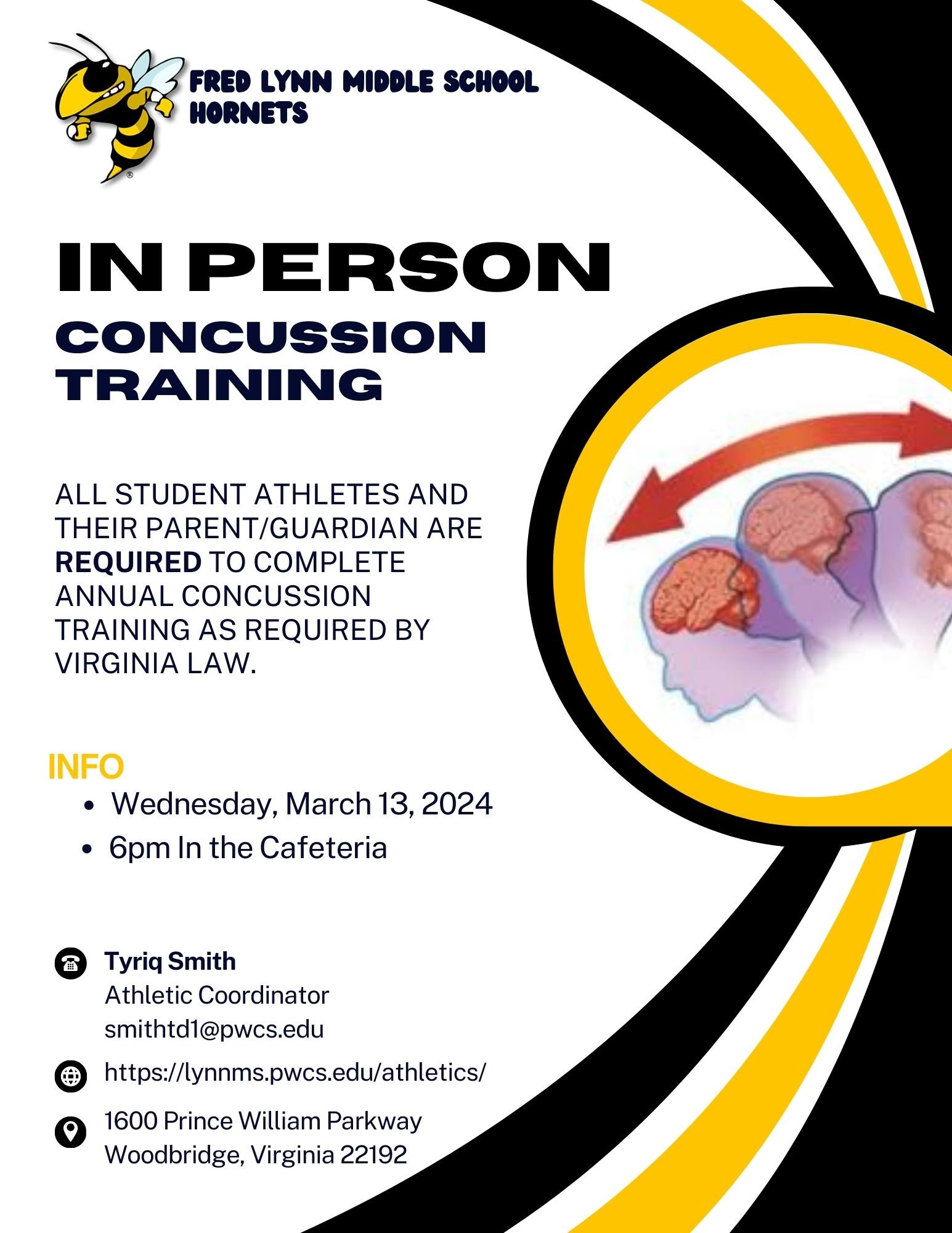 In-Person Concussion Education - Fred M. Lynn Middle School